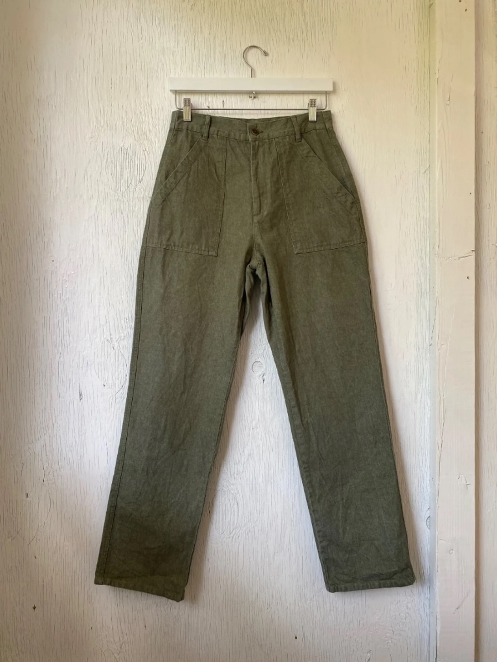 Djerf Avenue fatigue style green army pants